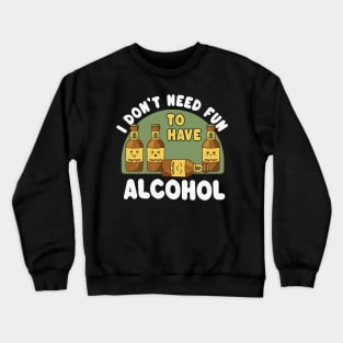 Cute Kawaii Beer Bottles - Funny Alcohol Saying Crewneck Sweatshirt